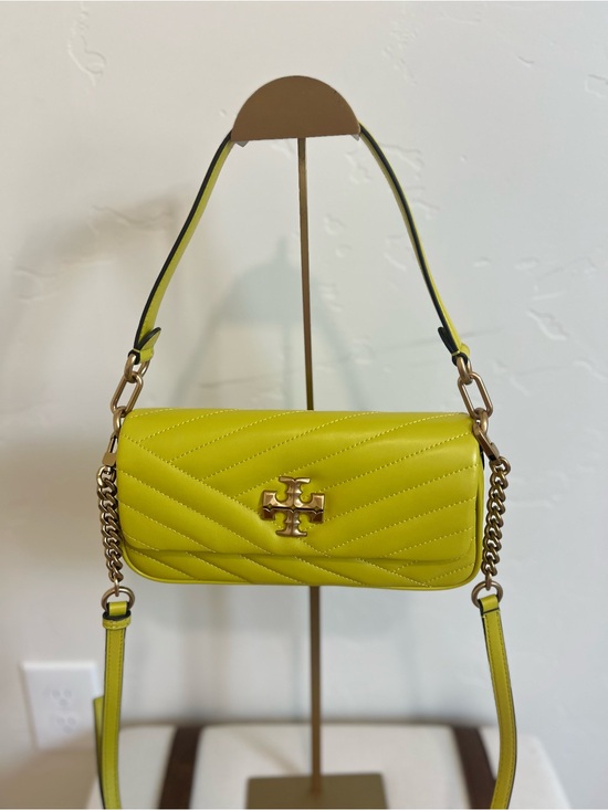 Tory Burch Handbags - Tory Burch Island Chartreuse Quilted Kira Shoulder Bag with Gold Logo NWOT 🌷